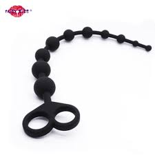 10 Ball Pure Silicone Anal Beads with Draw Ring