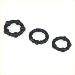 Beaded Silicone Cock Rings Set of 3