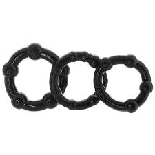 Beaded Silicone Cock Rings Set of 3