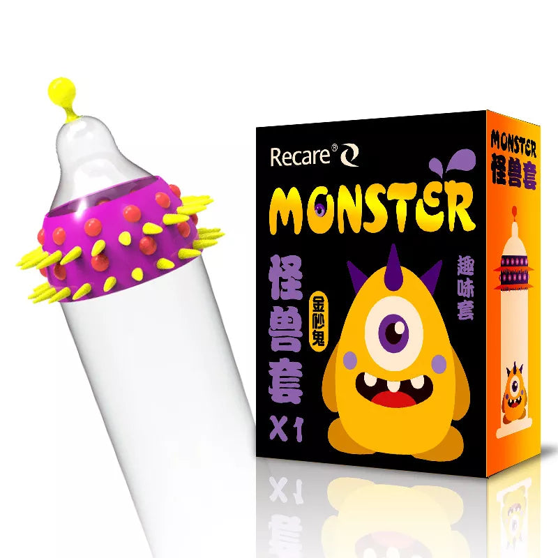 Recare Funky Monster Ribbed Condoms