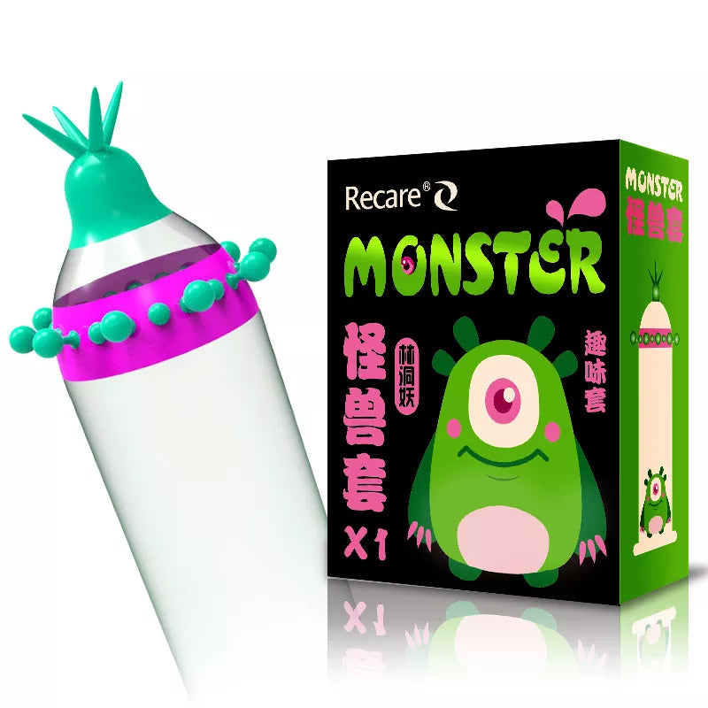 Recare Funky Monster Ribbed Condoms