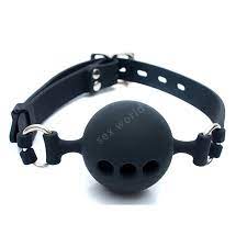 Small Breathable Black Silicone Gag Ball