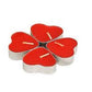 Heart Shaped Candles Red Pack of 4