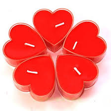 Heart Shaped Candles Red Pack of 4