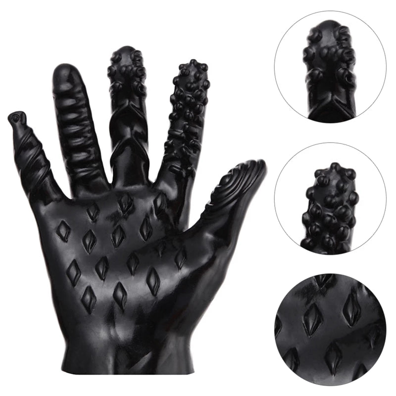 Different Pattern Rubber Finger Love Glove