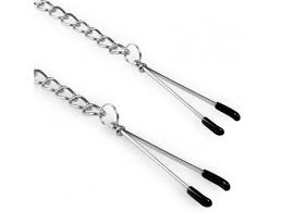 Tweezer Adjustable Single Chain Nipple Clamps with Silicone Tips