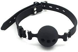 Medium Black Breathable Silicone Gag Ball