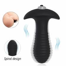 Vibrating Silicone Spiral Design Butt Plug