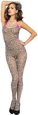 Leopard Print Full Body Stocking