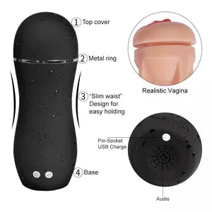 Rechargeable Male Masturbation Cup with Audio